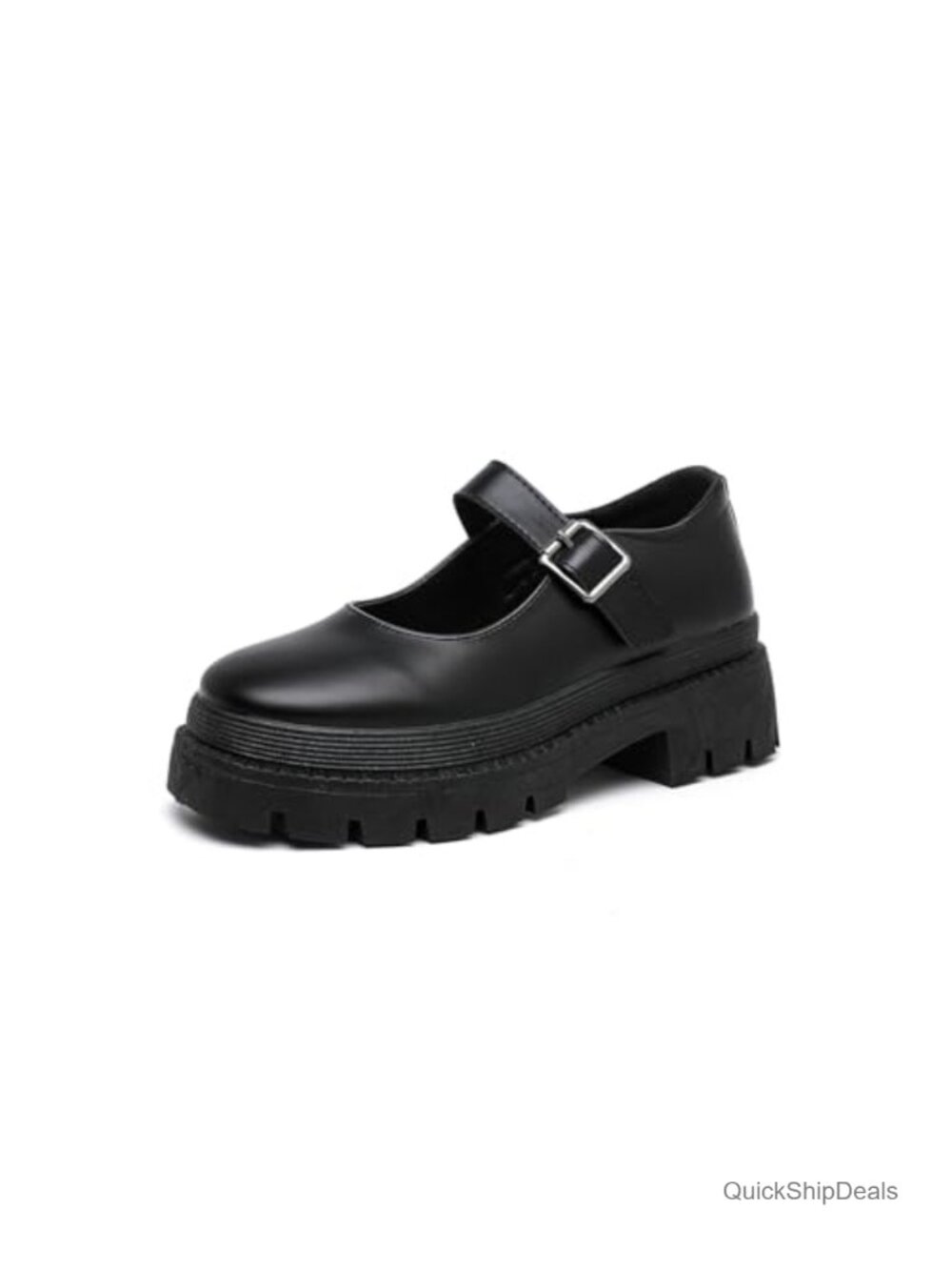 Women's Mary Jane Oxfords Adjustable Buckle Chunky Flats